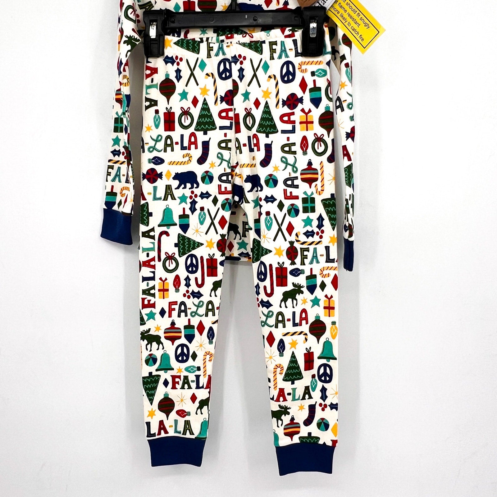 HATLEY Boy's Falala Pajama Set Size 5 Blue Printed Long Sleeve Holiday NWT