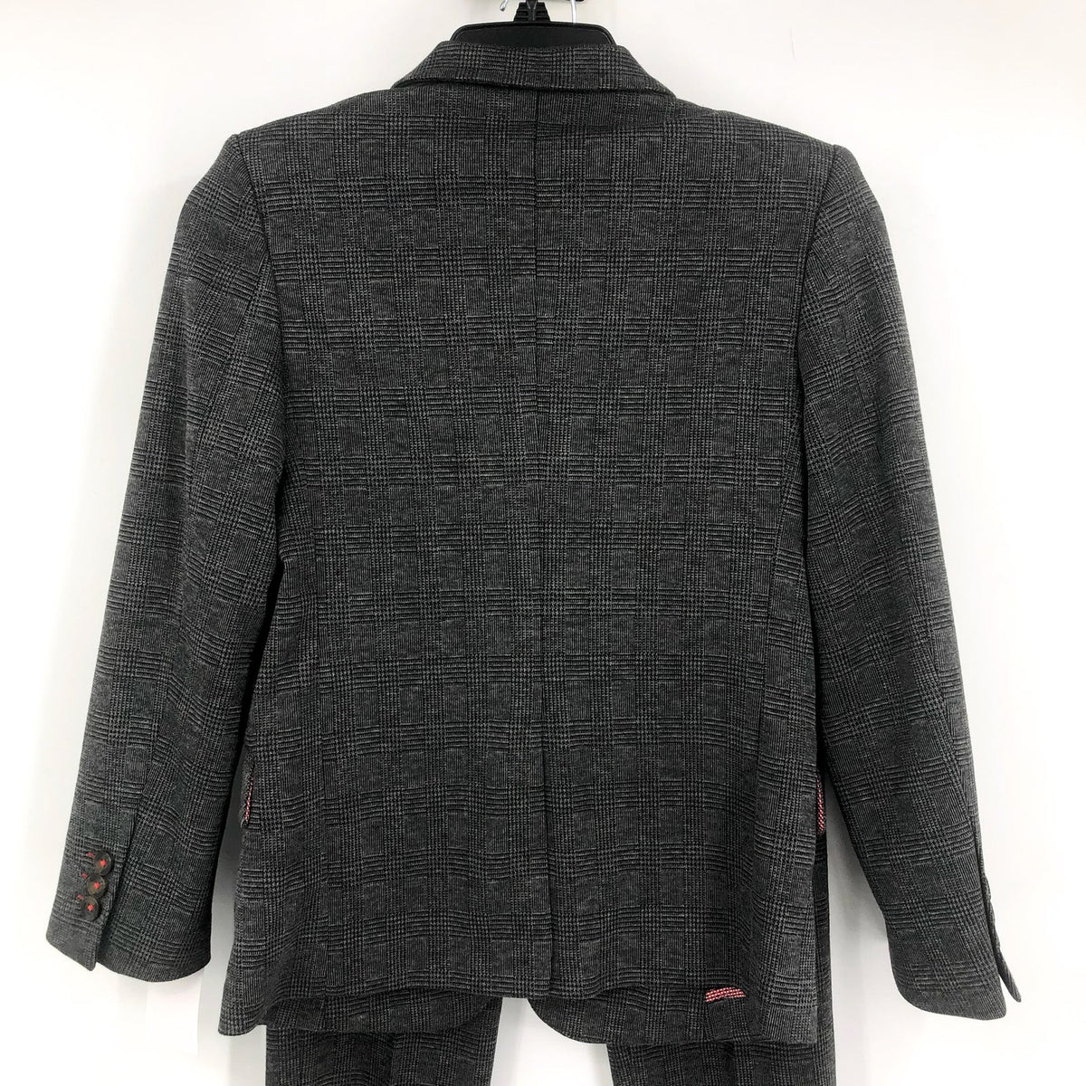 APPAMAN Boy's Two-Piece Stretchy Mod Suit Set Size 12 Grey Glen Plaid NWT
