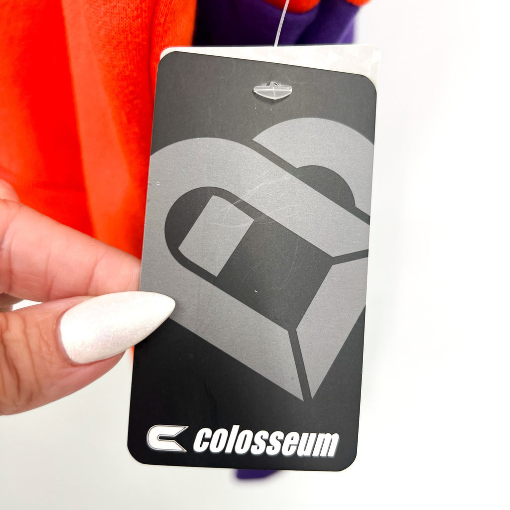 COLOSSEUM Womens Clemson Tigers Hoodie Large Orange Purple Sweatshirt NWT