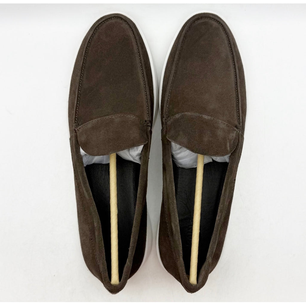 Saint Morta Men's Hemisphere Slip On Loafers Size 8 Brown White Suede NIB