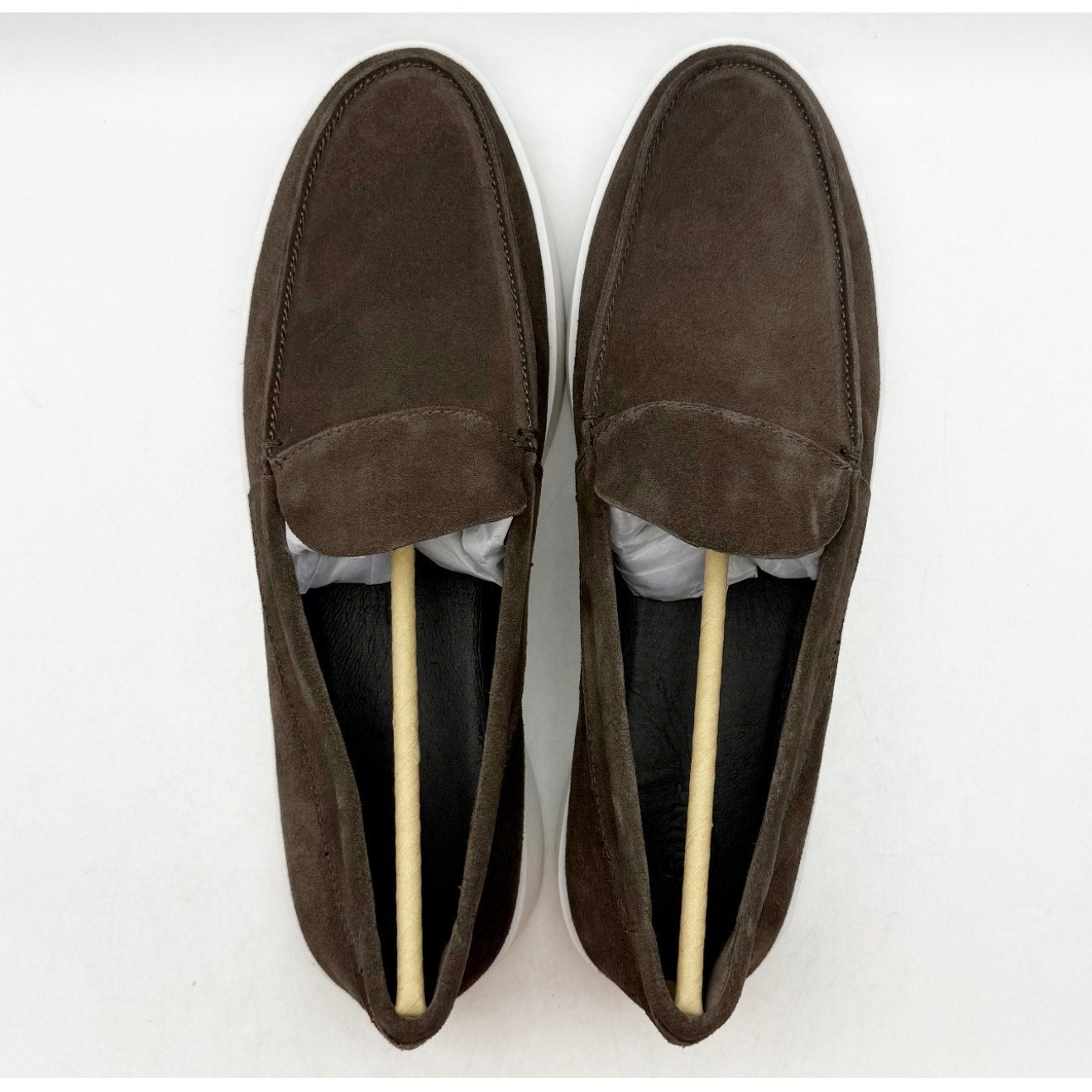 Saint Morta Men's Hemisphere Slip On Loafers Size 8 Brown White Suede NIB