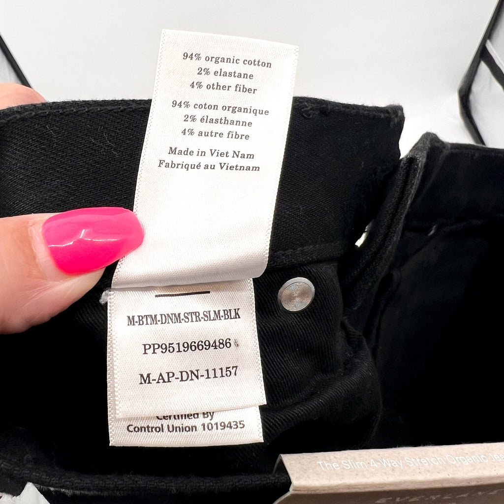 EVERLANE Uniform Men's Slim Jeans 32x30 Black 4-Way Stretch Organic Cotton NWT