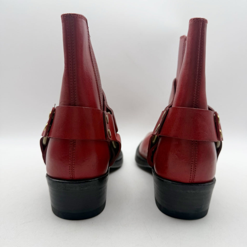 RE/DONE Womens Cavalry Ankle Boots EU 37 US 7 Red Leather NWOB