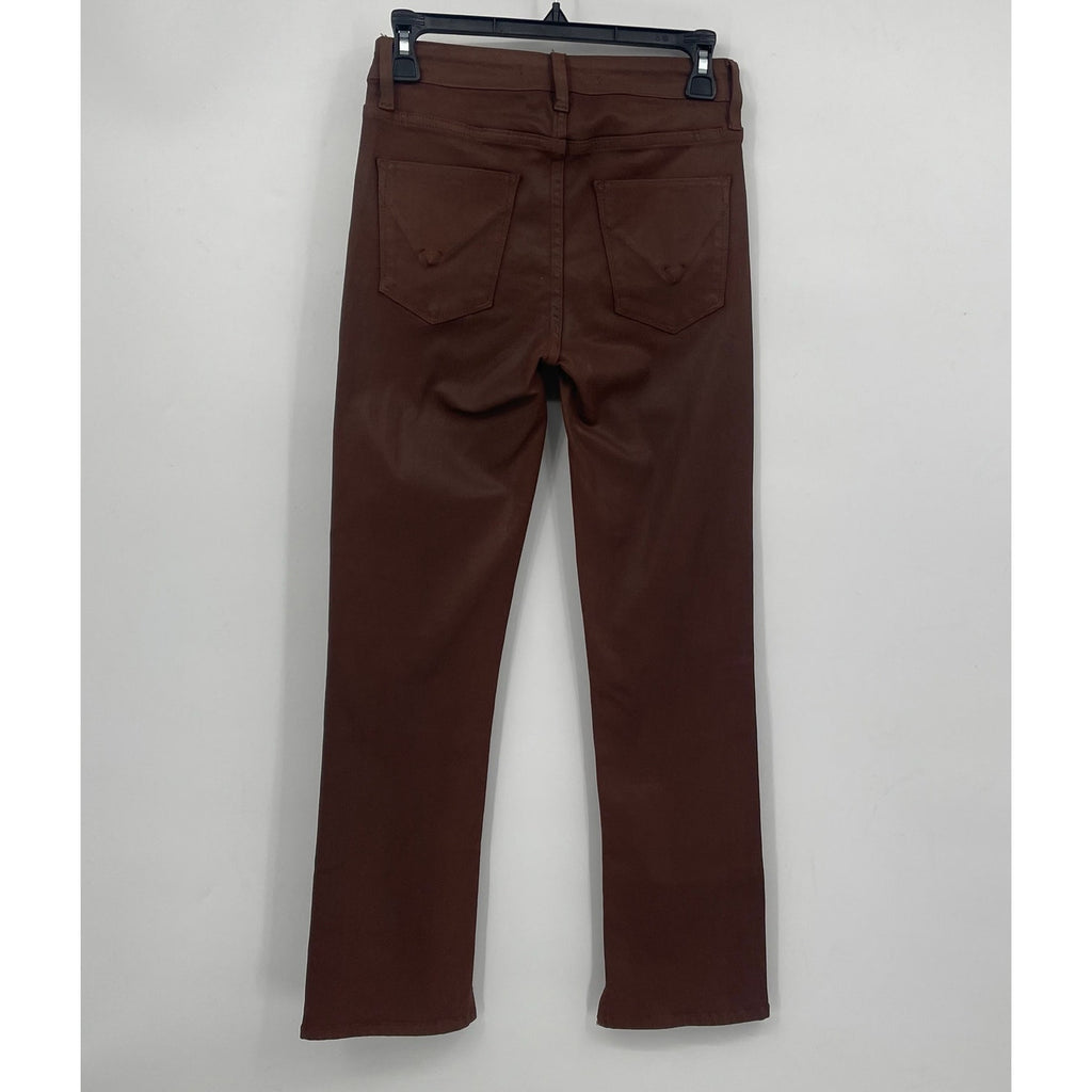 Hudson Womens Nico Straight Ankle Jean Size 25 US 0 Brown Coated Mid-Rise NWOT