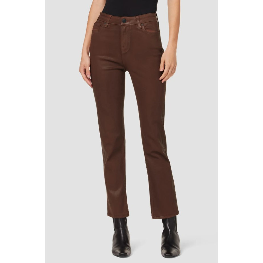 Hudson Womens Nico Straight Ankle Jean Size 25 US 0 Brown Coated Mid-Rise NWOT