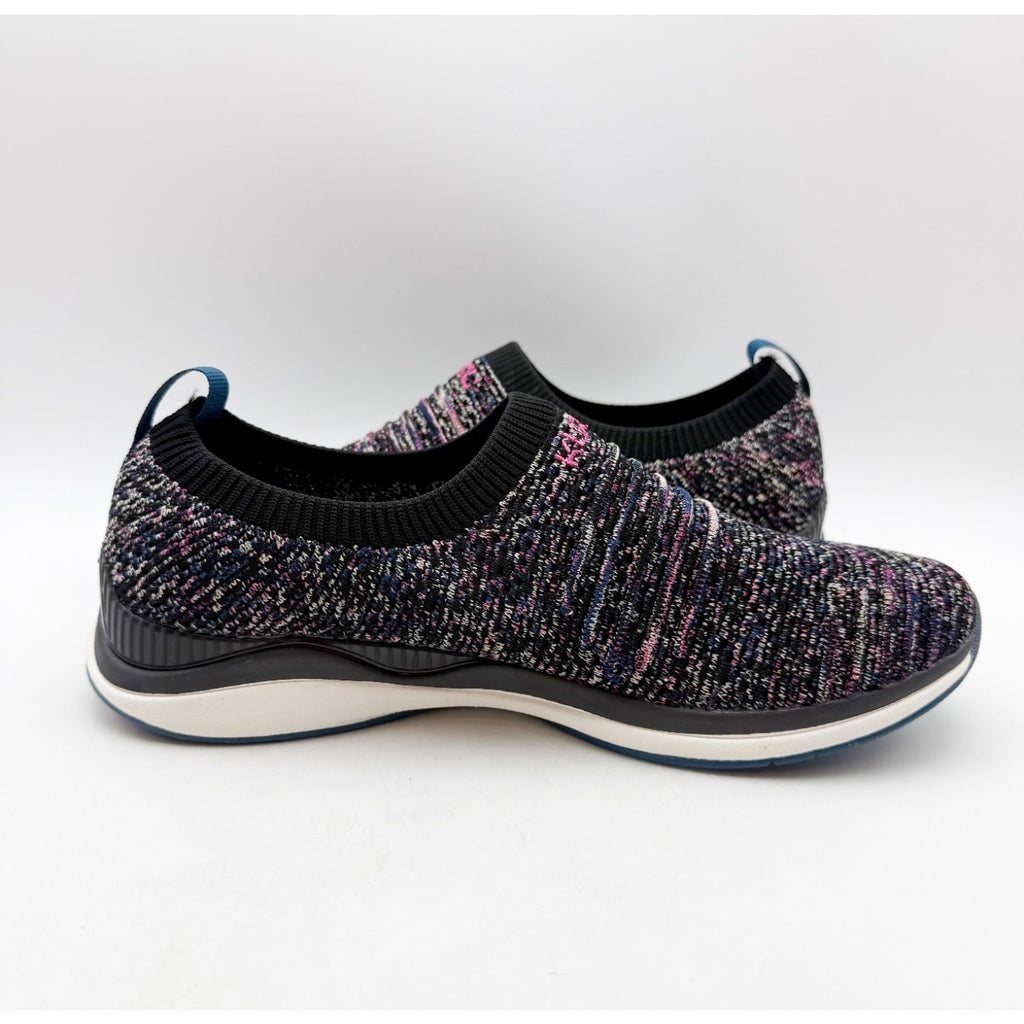 Kuru Womens Stride Casual Sneakers Size 9 Jet Black Confetti Knit Slip On NWOB
