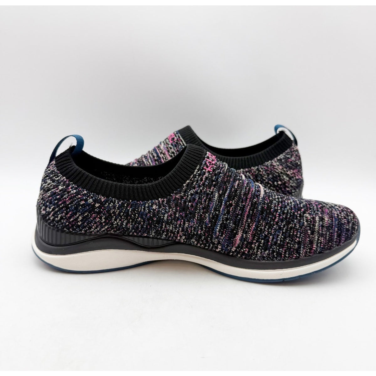 Kuru Womens Stride Casual Sneakers Size 9 Jet Black Confetti Knit Slip On NWOB
