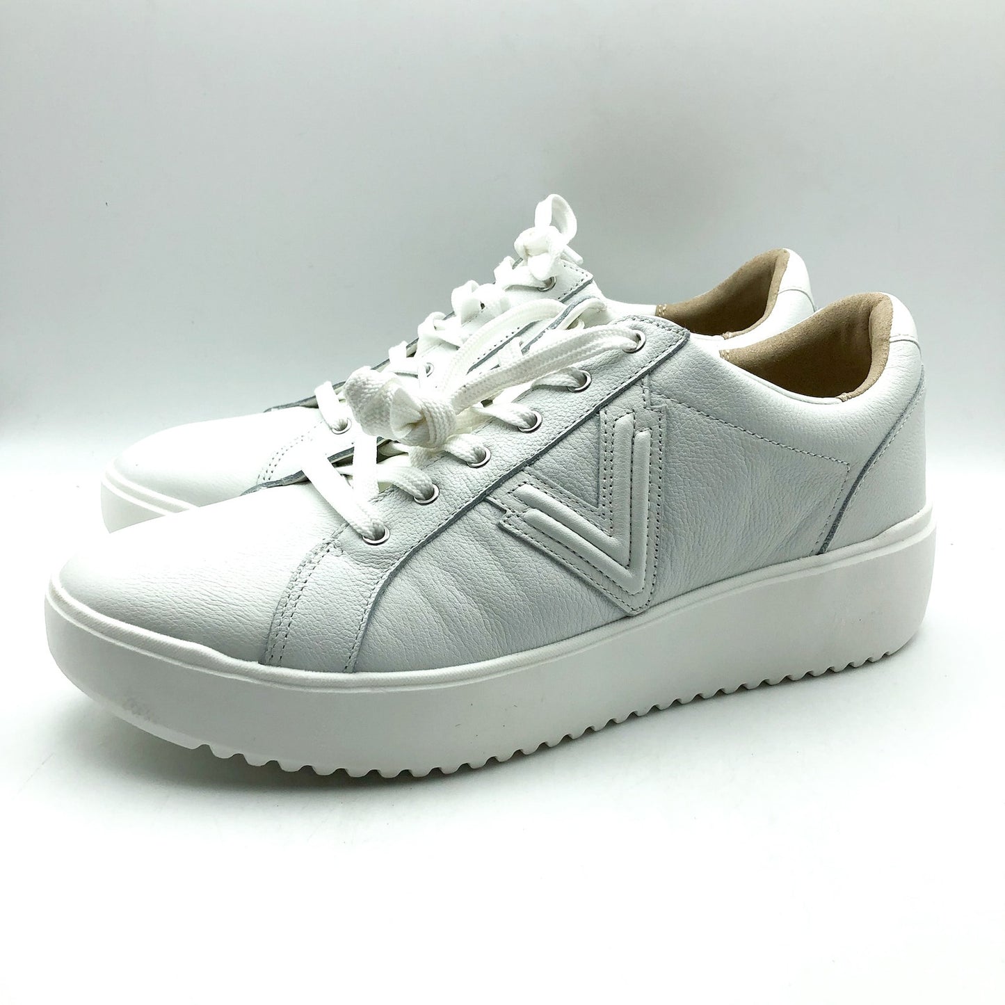Vionic Womens Kearny Lace Up Oxford Sneakers US 12 W EU 43 White Leather NIB