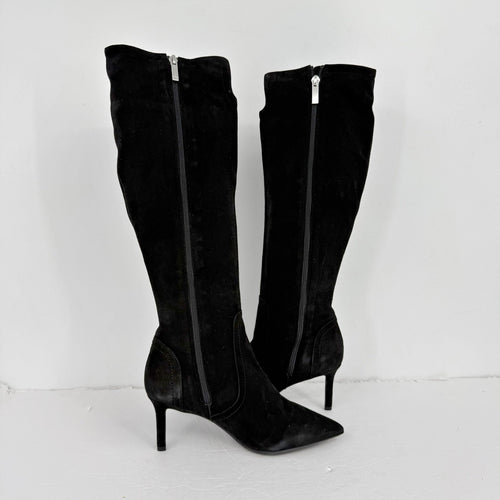 Aquatalia Womens Knee High Boots US 7.5 M EU 38 Black Suede NWOB