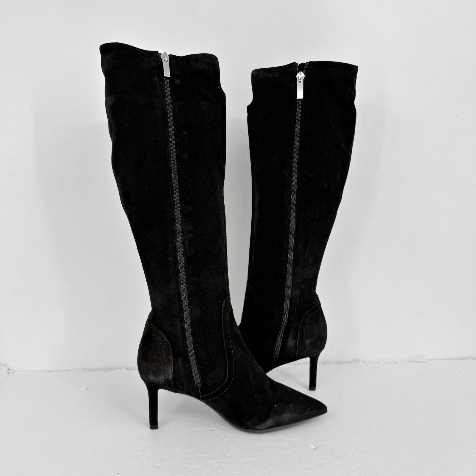 Aquatalia Womens Knee High Boots US 7.5 M EU 38 Black Suede NWOB