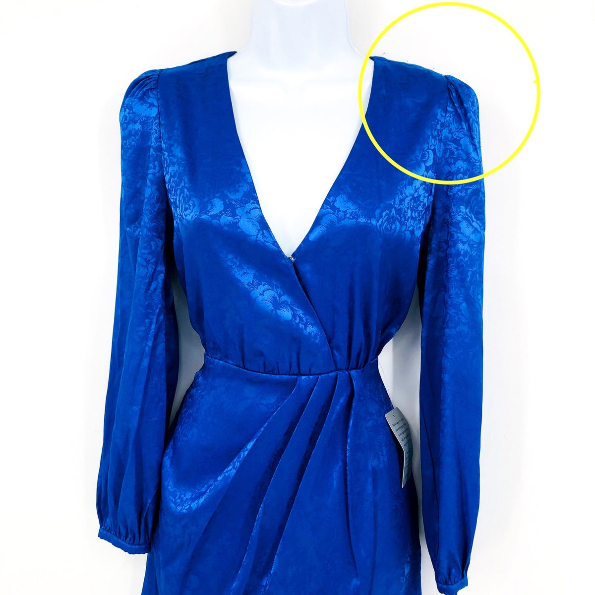ADELYN RAE Women's Lindsey Wrap Jacquard Mini Dress XS Cobalt Blue NWT
