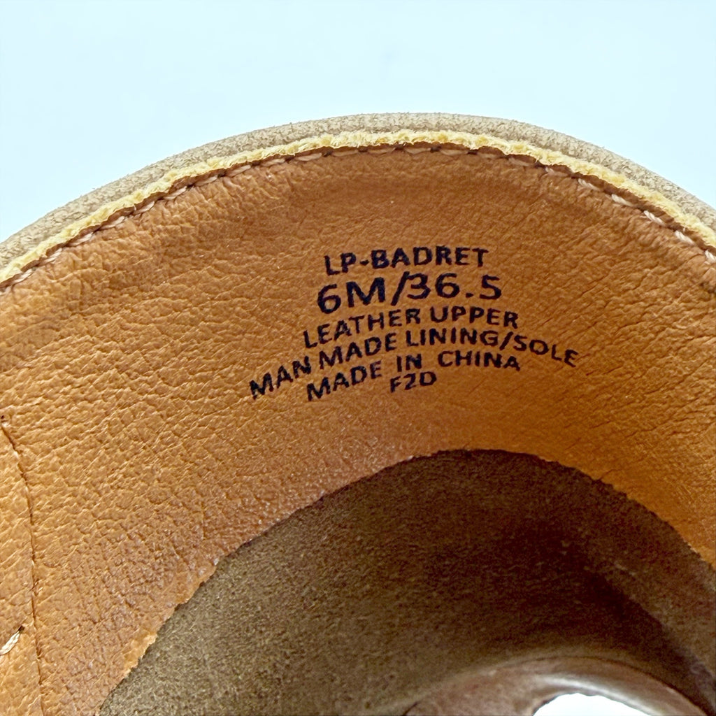 Lucky Brand Womens Badret Heel Sandals US 6 M EU 36 Dark Tan Suede NIB