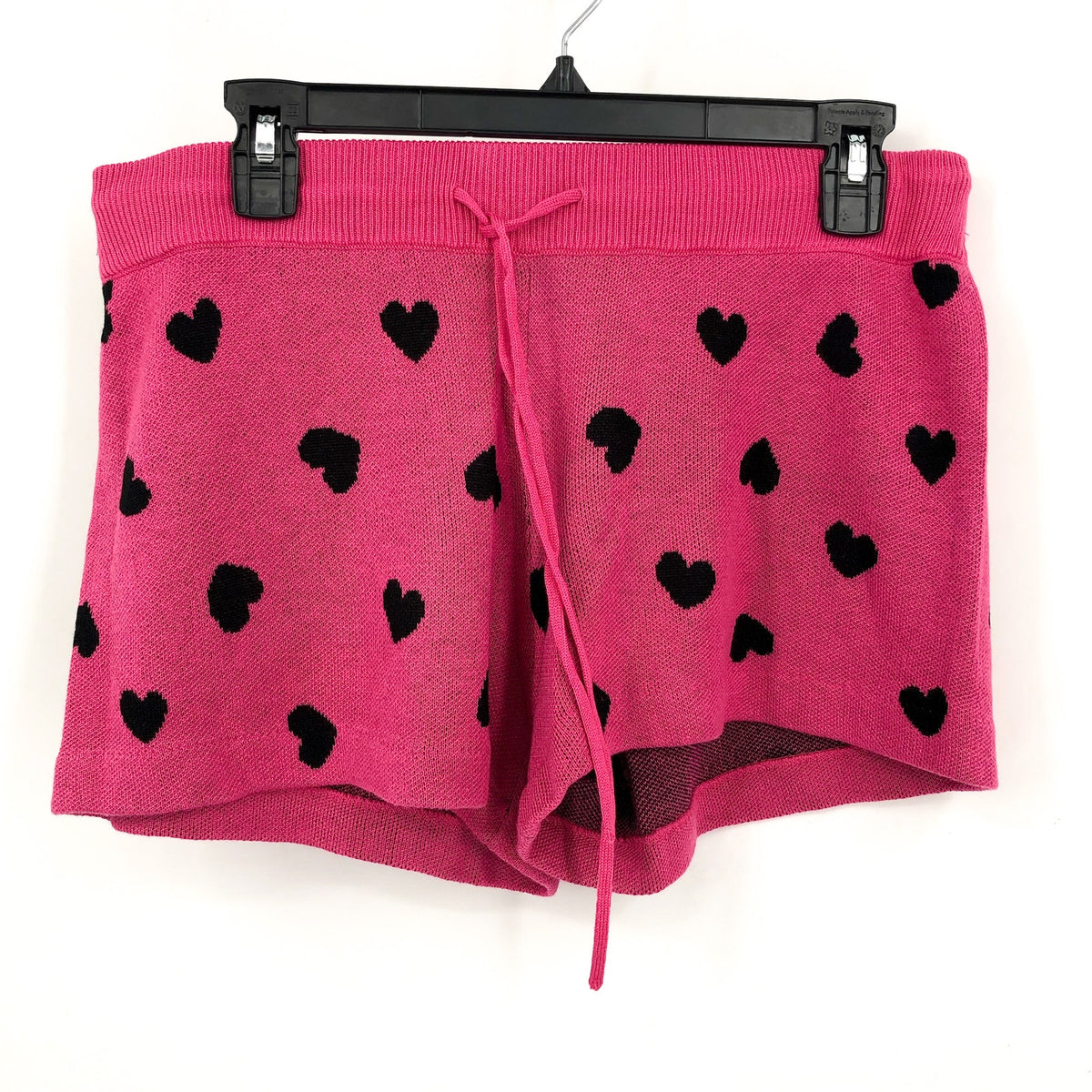 BEACH RIOT Women's Balboa Knit Shorts Small Pink Black Candy Heart NWT
