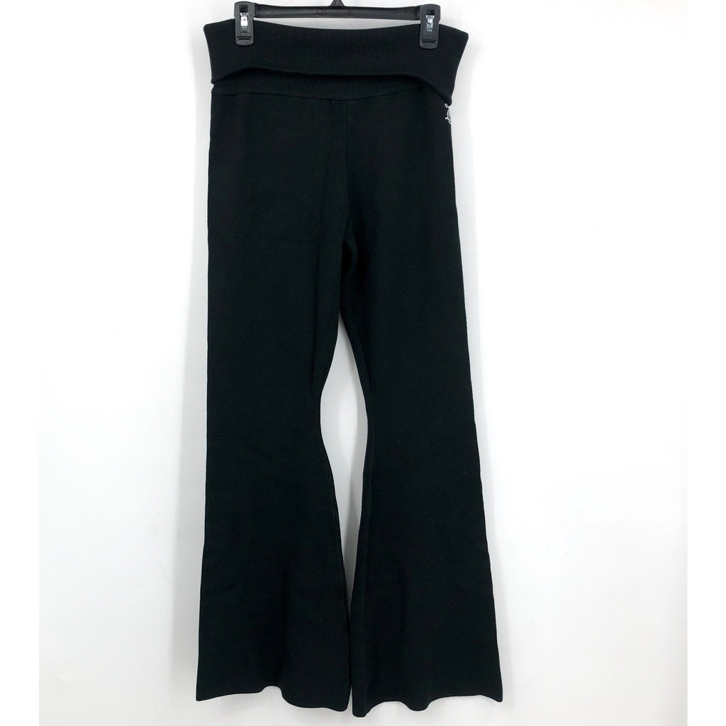 JUICY COUTURE Women's Low Rise Knit Flare Sweater PantLarge Black NWT