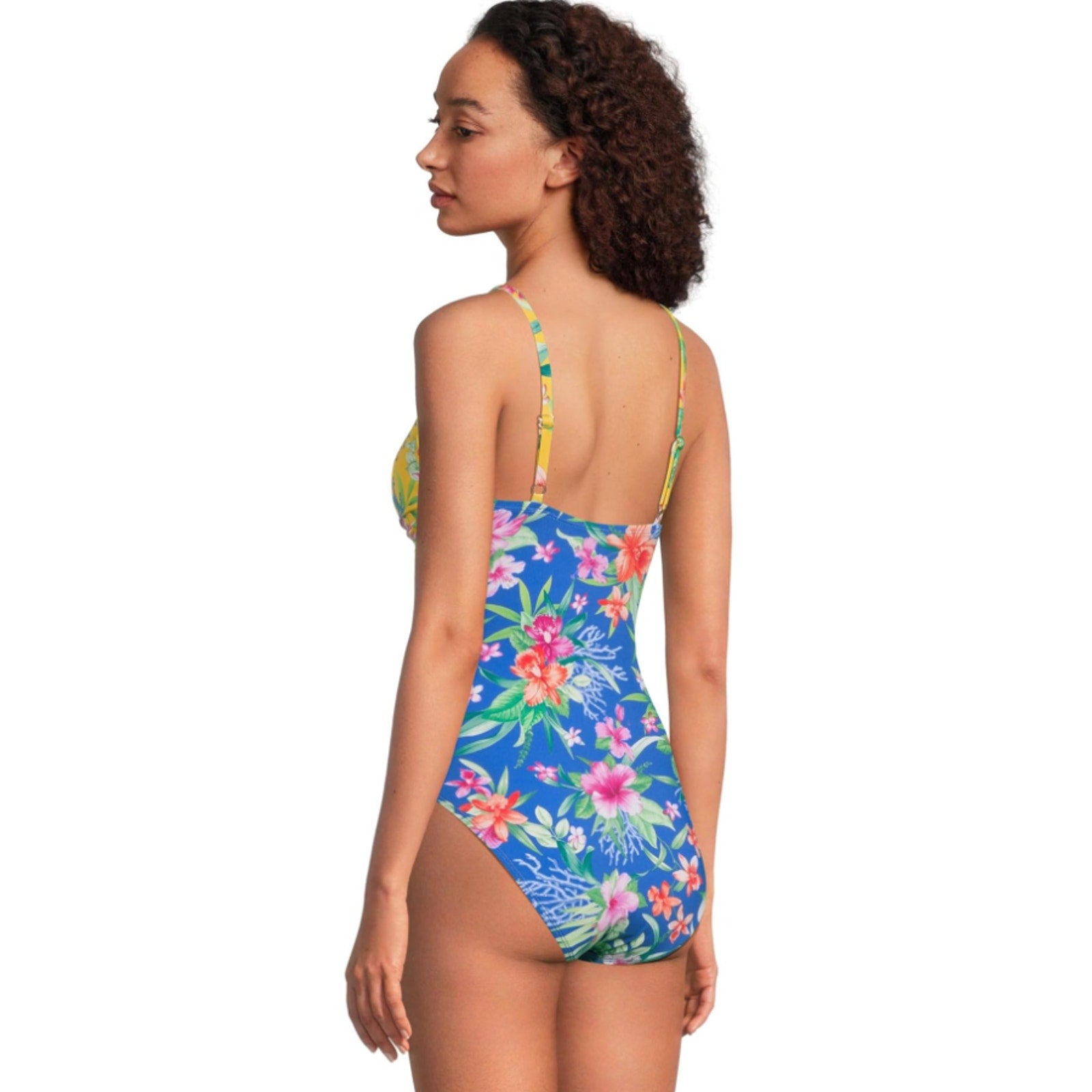 TOMMY BAHAMA Women's Isola Vita One-Piece Swimsuit Size 8 Yellow Blue Floral NWT