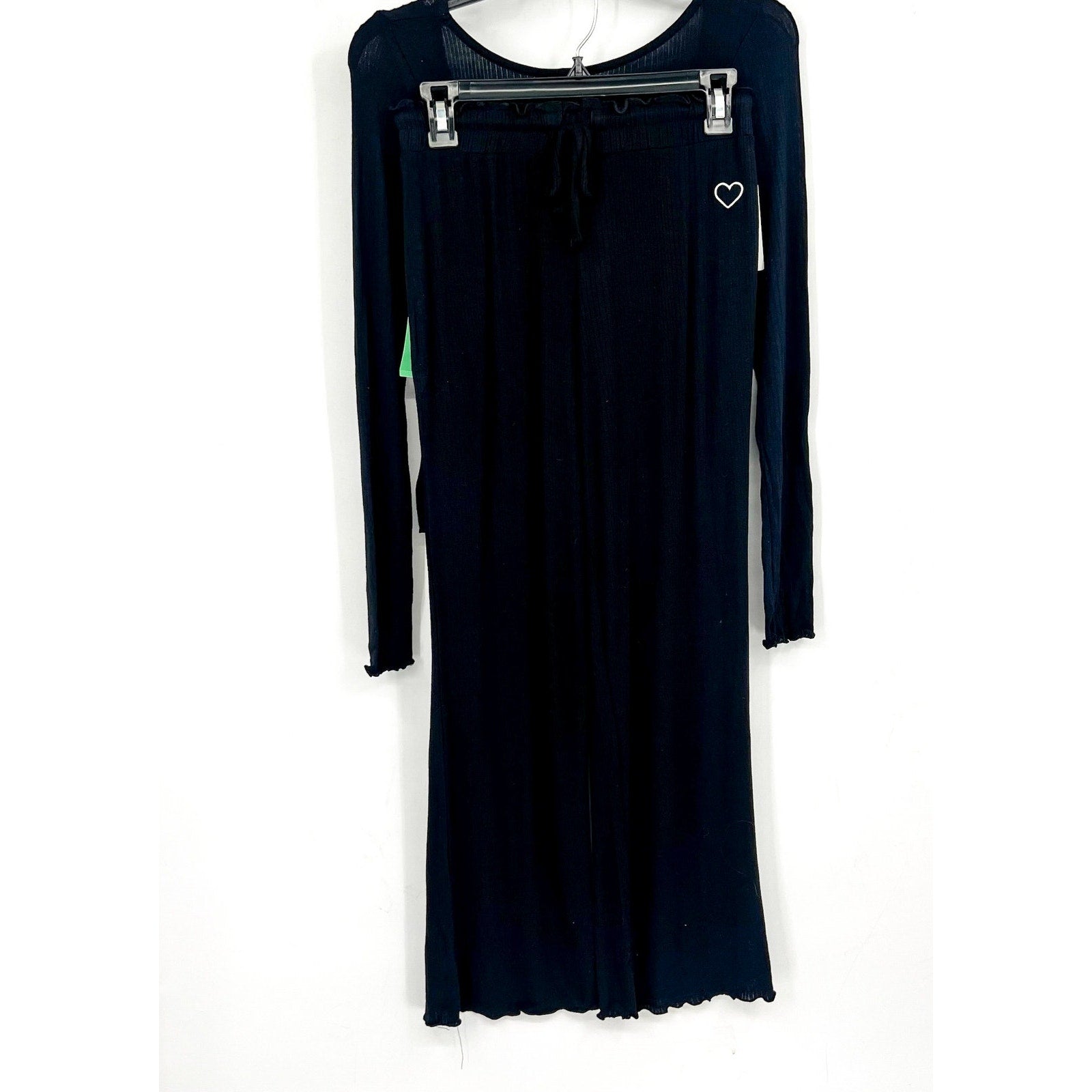 HONEYDEW Women's Dreamland Lounge Rib Pajamas Set Small Black NWT