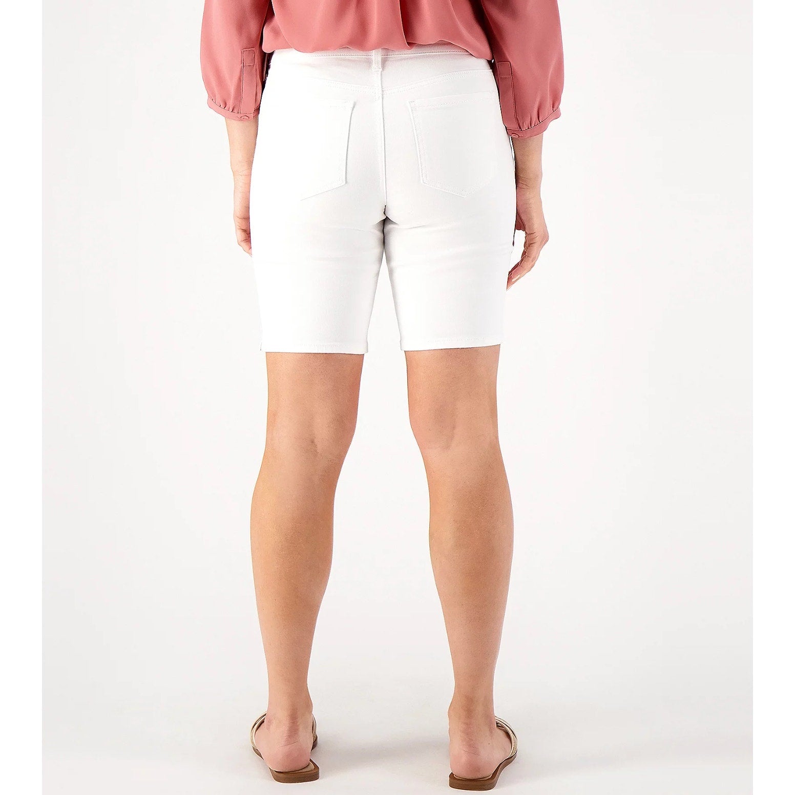 NYDJ Womens Ella Denim Shorts Size 6 PETITE Optic White 8" Inseam NWT