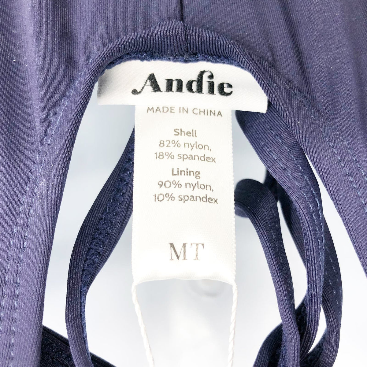 ANDIE SWIM Paloma One Piece Swimsuit Medium Tall 8-10 Navy Blue High Neck NWT