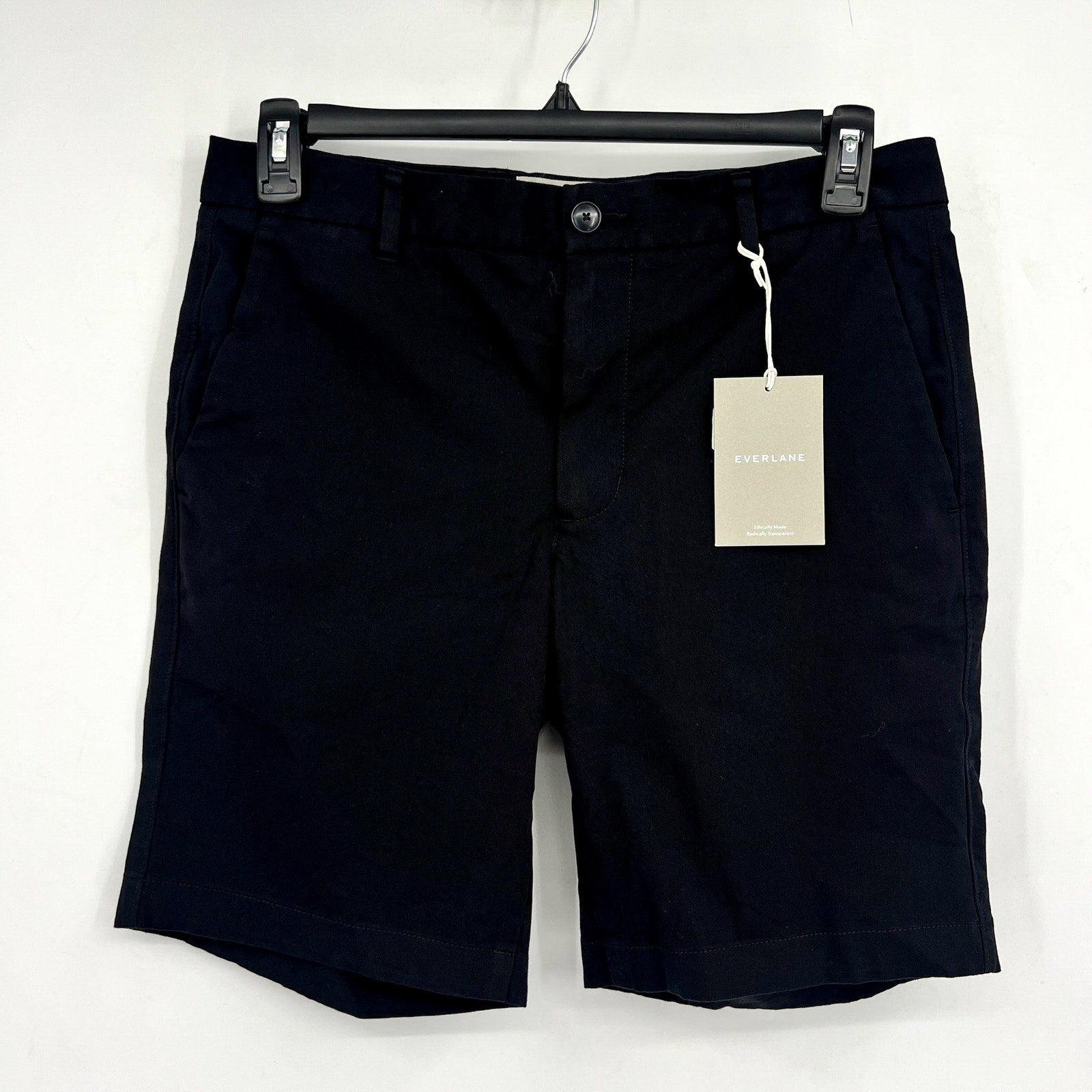 EVERLANE Men's The 9" Performance Chino Shorts Size 32 Black Slim-Fit NWT