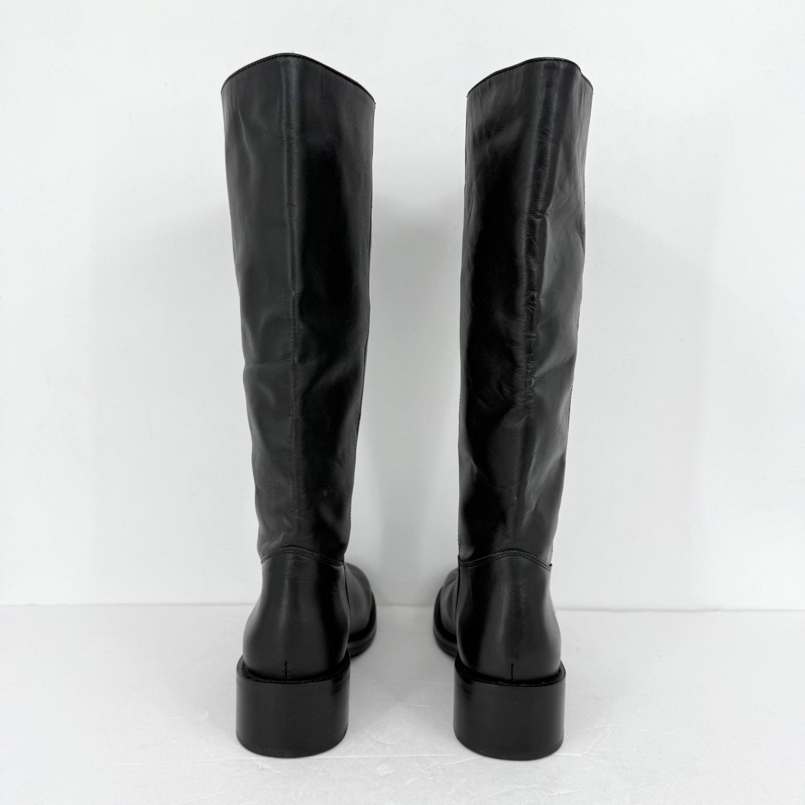Steve Madden Womens Riggs Knee High Boots US 10 M EU 41 Black Leather NWOB