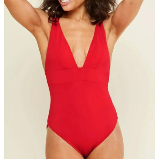 ANDIE SWIM Sardinia One Piece Swimsuit XXXL US 20 Cherry Red Plunge