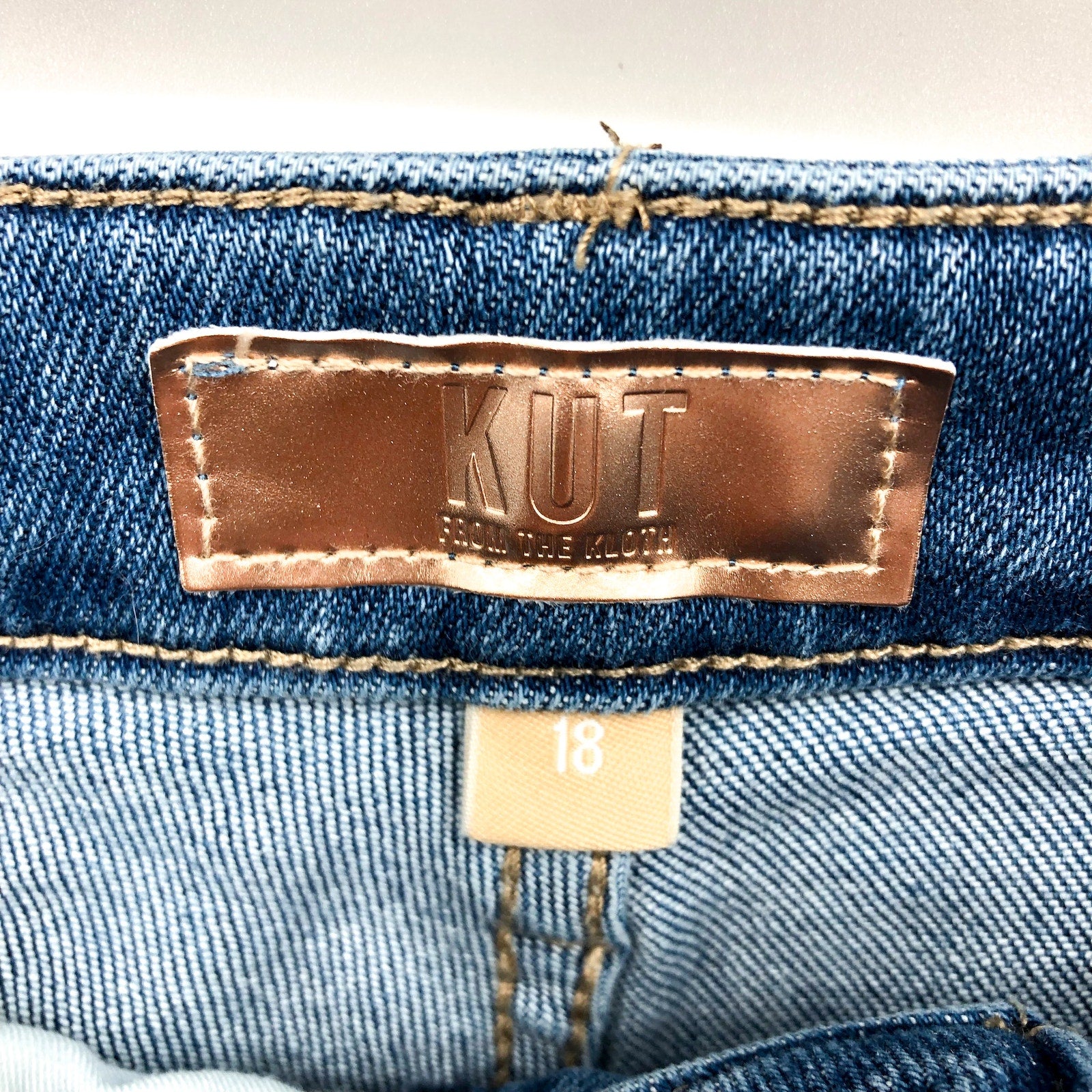 KUT FROM THE KLOTH Kelsey Ankle Flare Jeans Size 18 Perceptual Blue Fab Ab NWOT