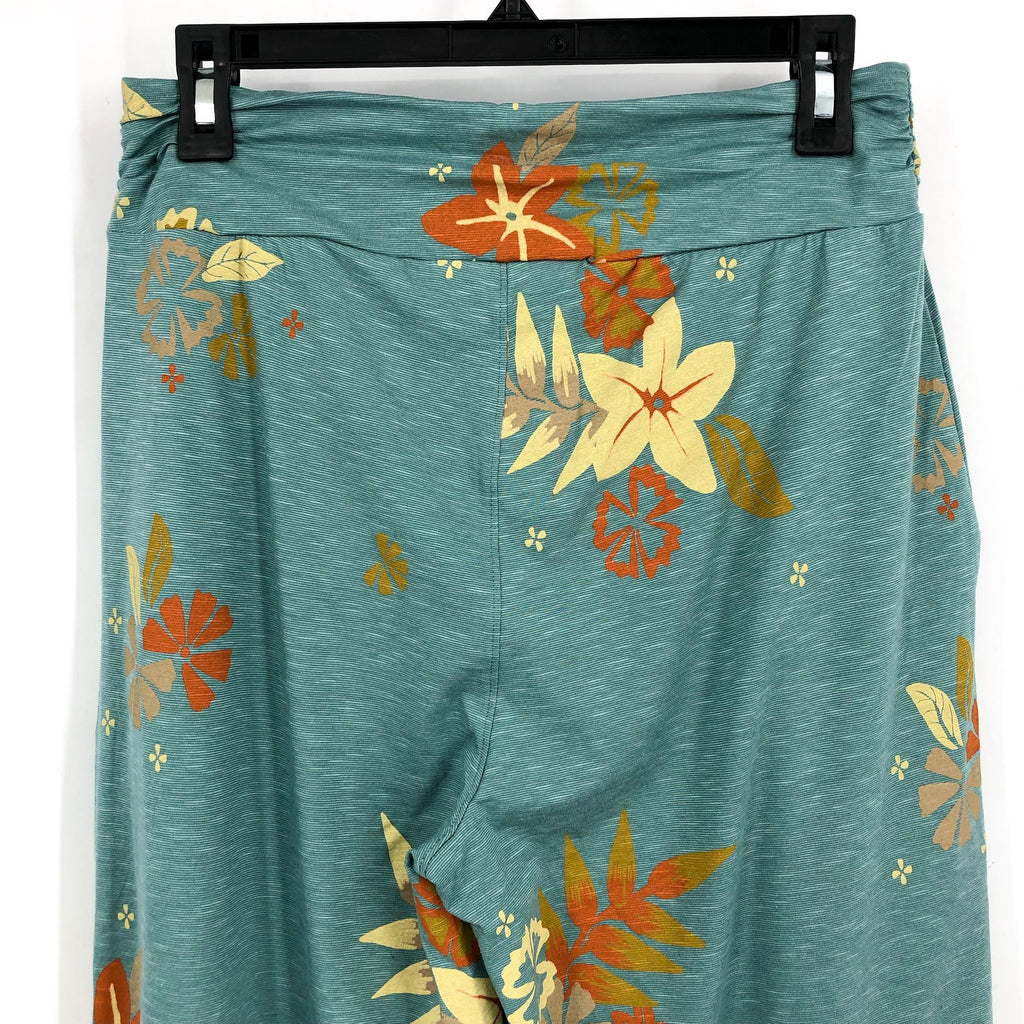TOAD & CO Women's Chaka Wide Leg Pants Medium Mineral Blue Floral Print NWT