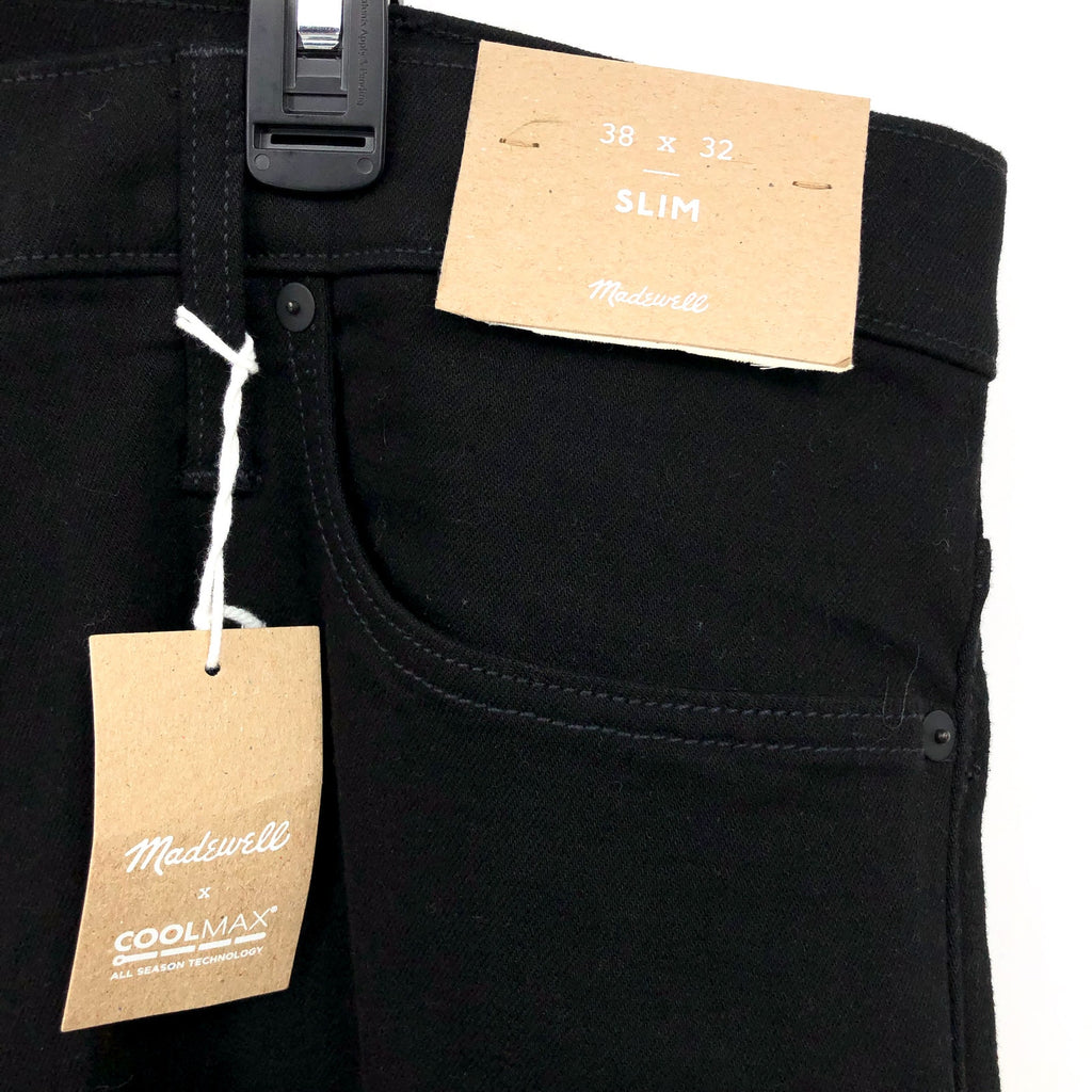 MADEWELL Men's Slim Jeans 38x32 Black Bainhart Wash COOLMAX Denim ND479 NWT