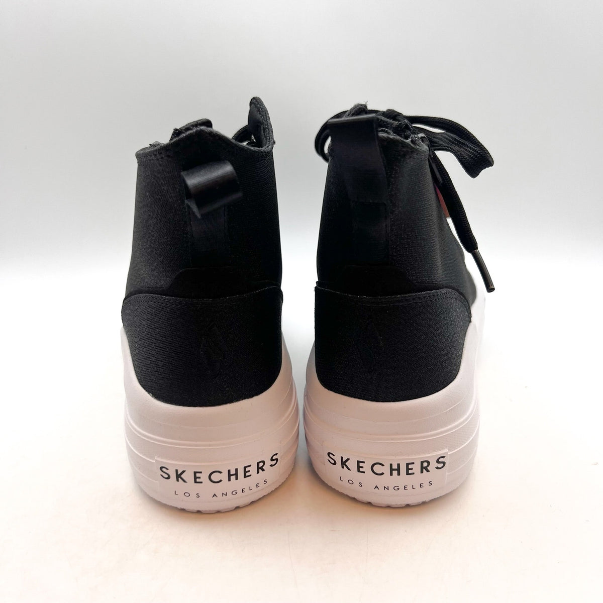 SKECHERS Girl's Hyperlift Hightop Sneakers Size 5 EU 37 Black Metallic NWOB