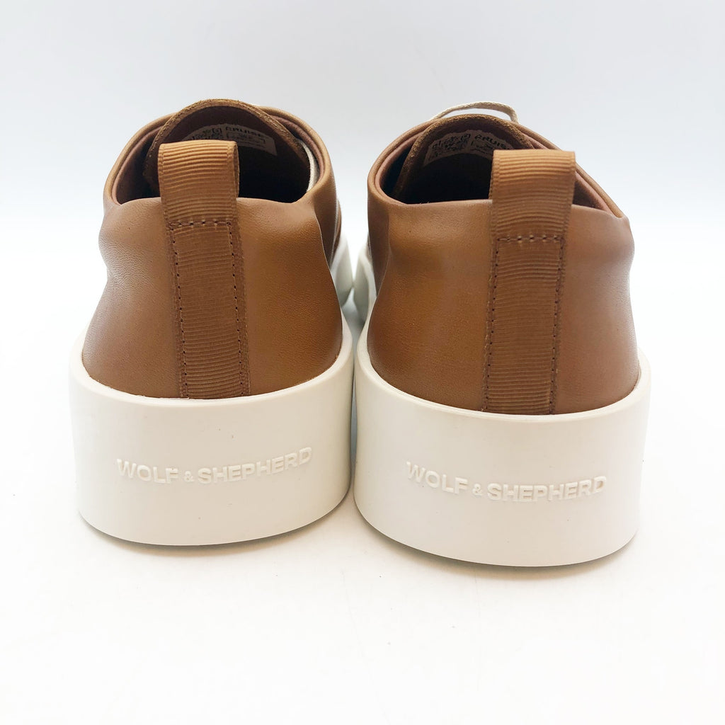 Wolf & Shepherd Cruise Casual Sneakers Womens 7 Mens 5.5 Tan Leather NIB