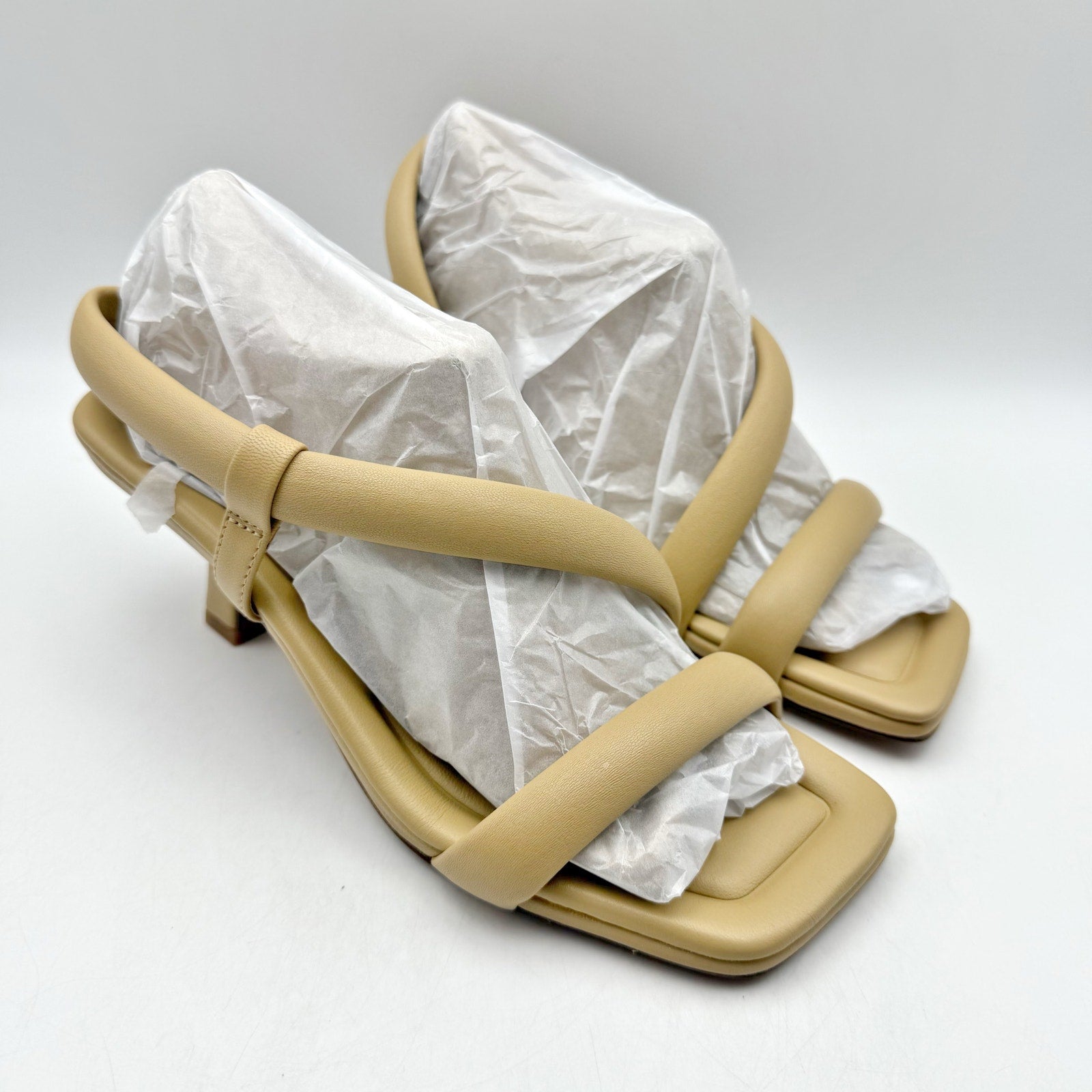 Vince Womens Coline Sandal Heel US 5.5M EU 35.5 Tan Nude Leather NIB