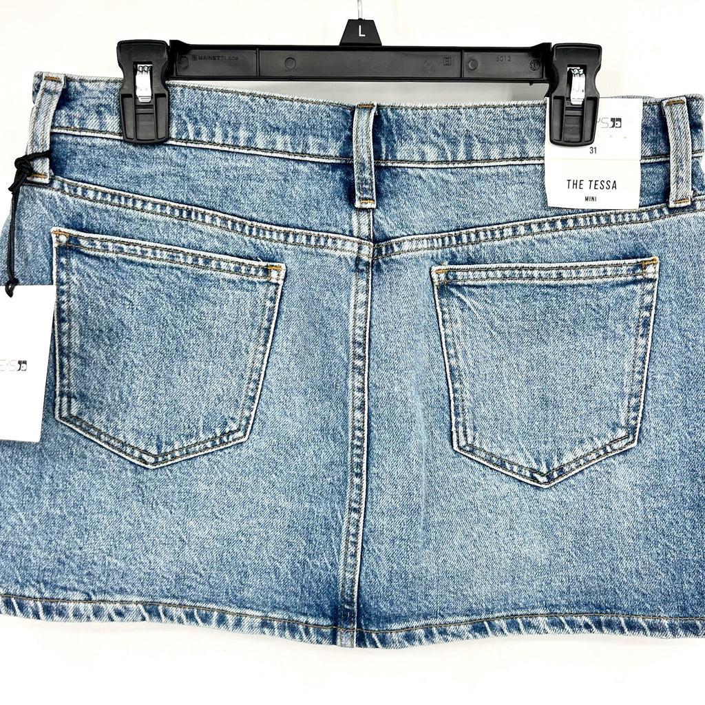 JOE'S JEAN Women's The Tessa Denim Mini Skirt Size 31 US 12 Blue Showdown NWT