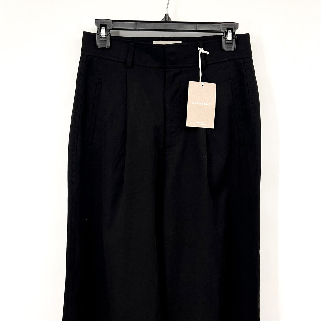Everlane Womens The Way-High Drape Pants Size 8 30" Inseam Pleated Black NWT