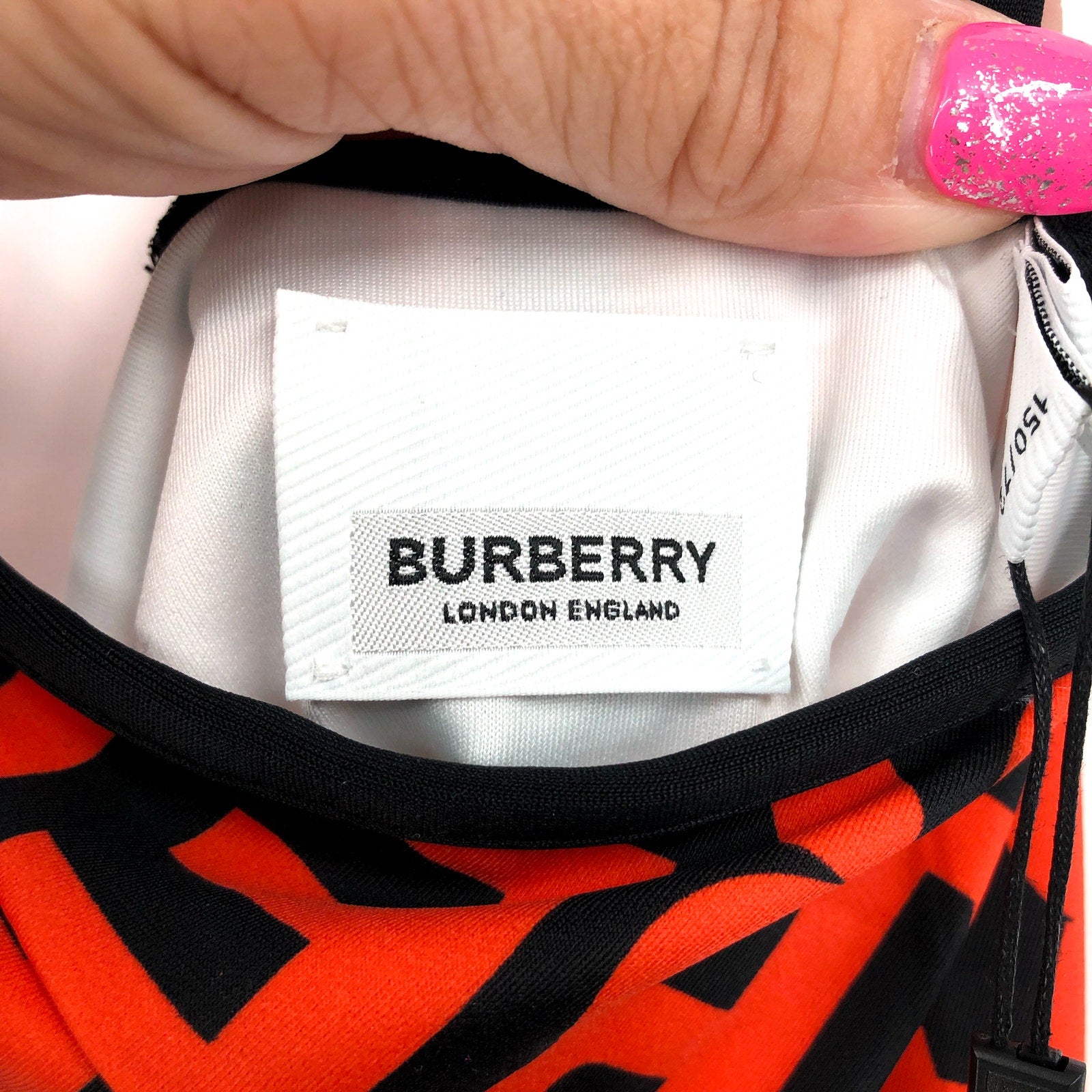 BURBERRY Girl's Sandie Logo One Piece Swimsuit Size 12 Youth Vermillion Red NWT
