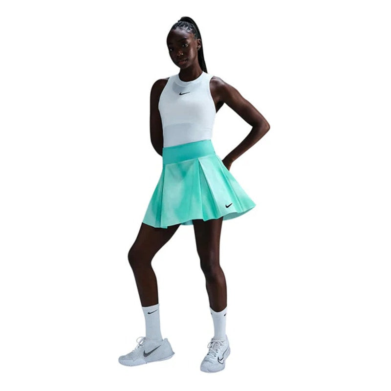 NIKE Women's Dri-Fit  Pleated Tennis Skirt Large Glacier Blue Print Skort NWT