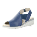 Fly London Womens Nisi Wedge Sandals EU 38 US 7.5-8 Blue Leather NWT
