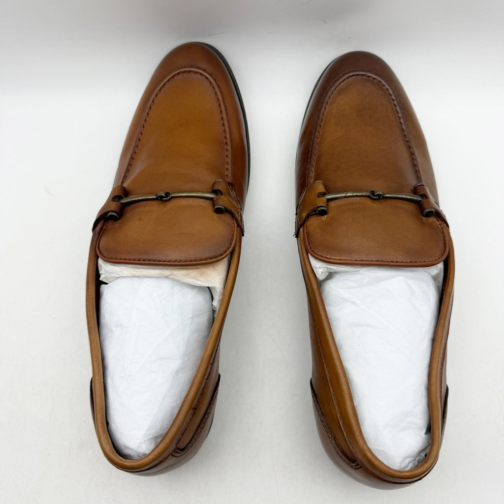 Vince Camuto Mens Immon Loafers Size 12 Brown Leather Metal Bit NWOB