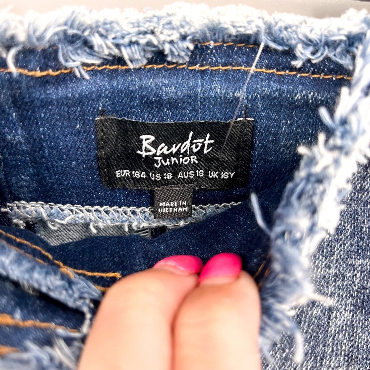 BARDOT Girls Corset Denim Skirt US 18 XXL Blue Acid Wash Cotton NWT