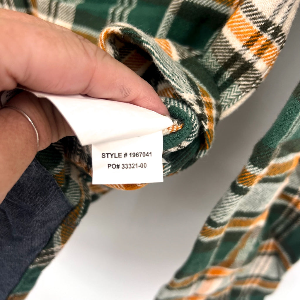 PRANA Women's Golden Canyon Flannel Shirt Medium Soft Pine Green Plaid NWT