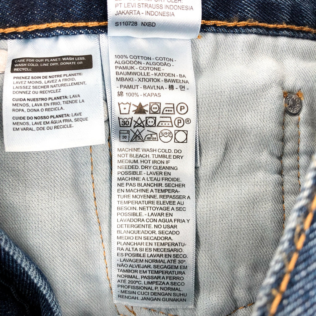 LEVI'S Men's 505 Straight Leg Jeans 33x34 Blue Dark Stonewash NWOT 005054886