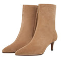 Franco Sarto Womens Anna Heel Ankle Bootie Size 8 M EU 38.5 Taupe Tan Suede NIB
