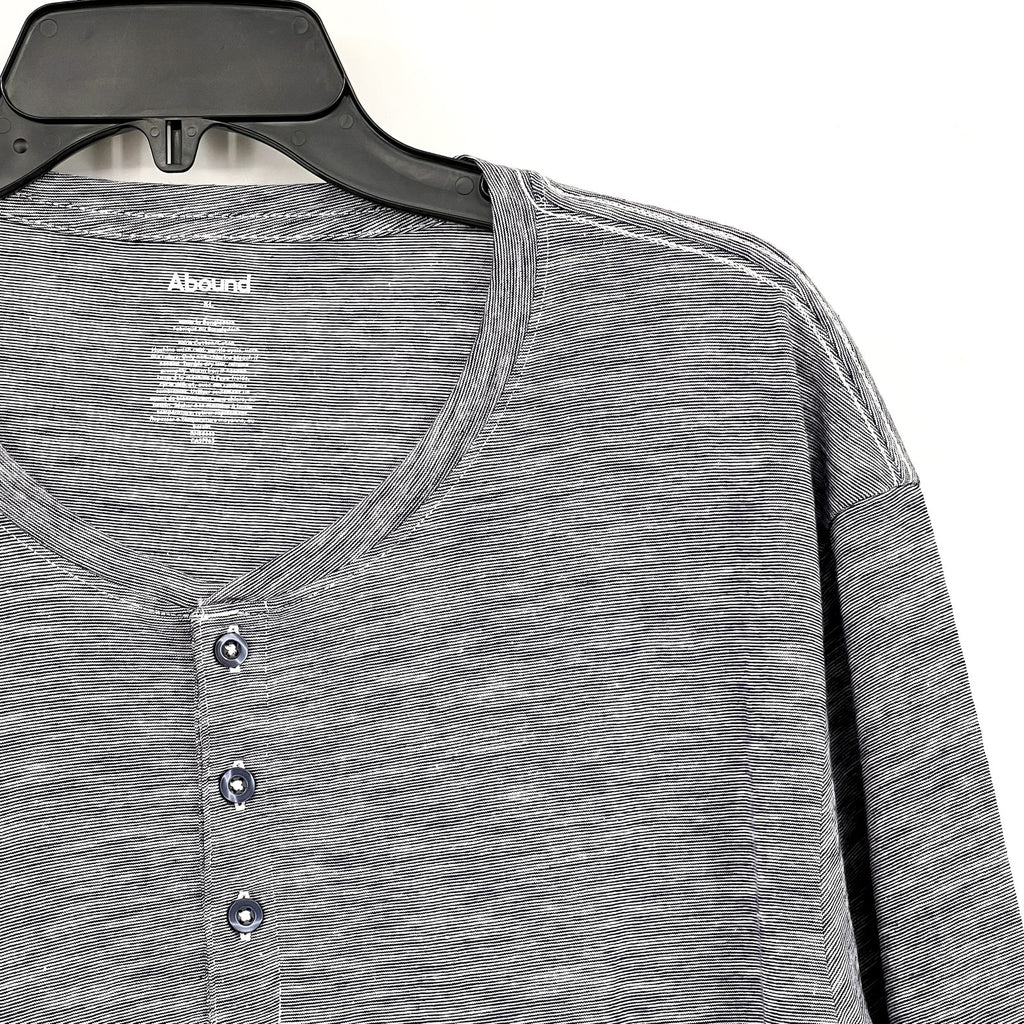 ABOUND Men's Jersey Slub Henley Tee XL Navy Blue White Short Sleeve Cotton NWT