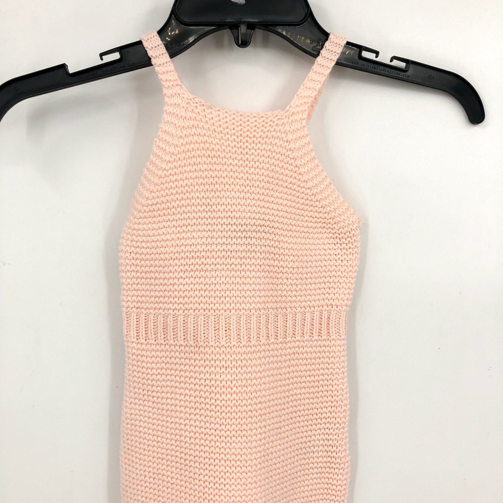 BARDOT Baby Girl Andi Knit Dress 3-6 Months Peach Pink Halter Neck NWT