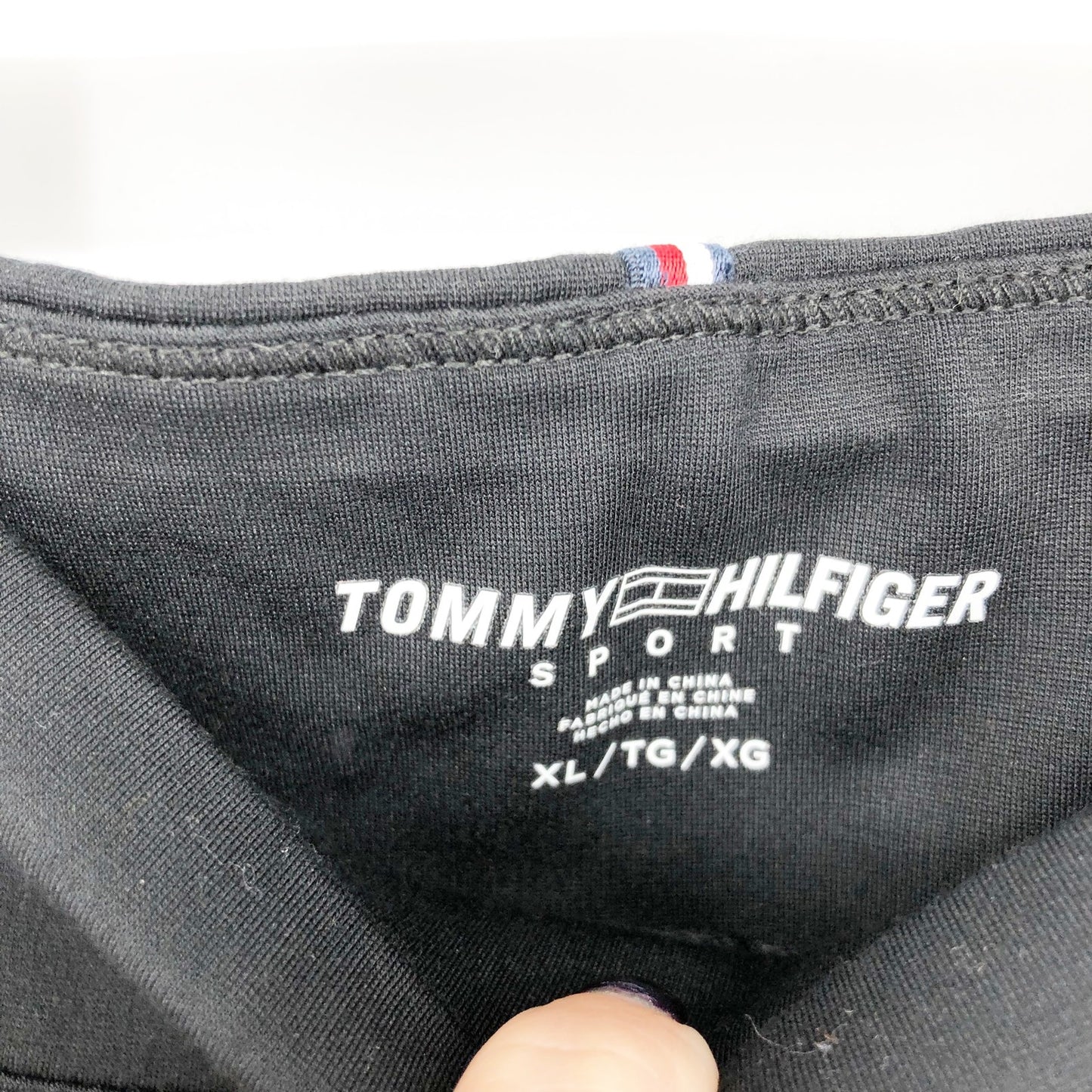 TOMMY HILFIGER SPORT Womens Athletic Leggings US XL Black High-Rise NWT