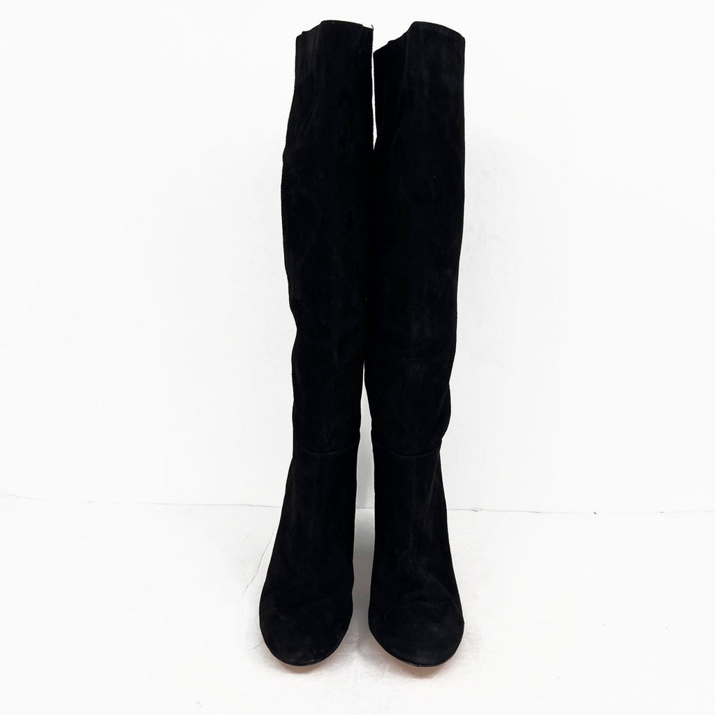 Sam Edelman Womens Caprice Heeled Knee High Boots Size 9 EU 39 Black Suede NWOB
