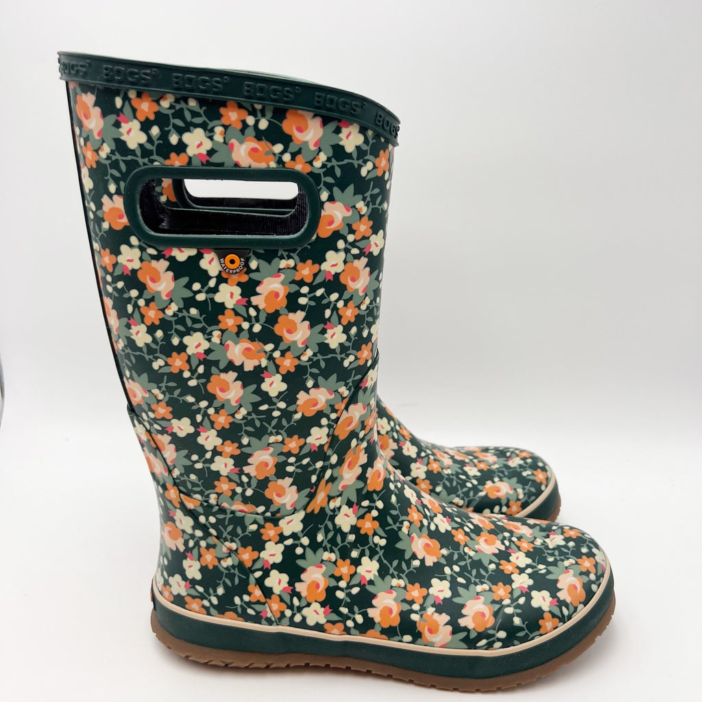 Bogs Kids RainBoot US 5 EU 38 Floral Green Multicolor Waterproof NWOB