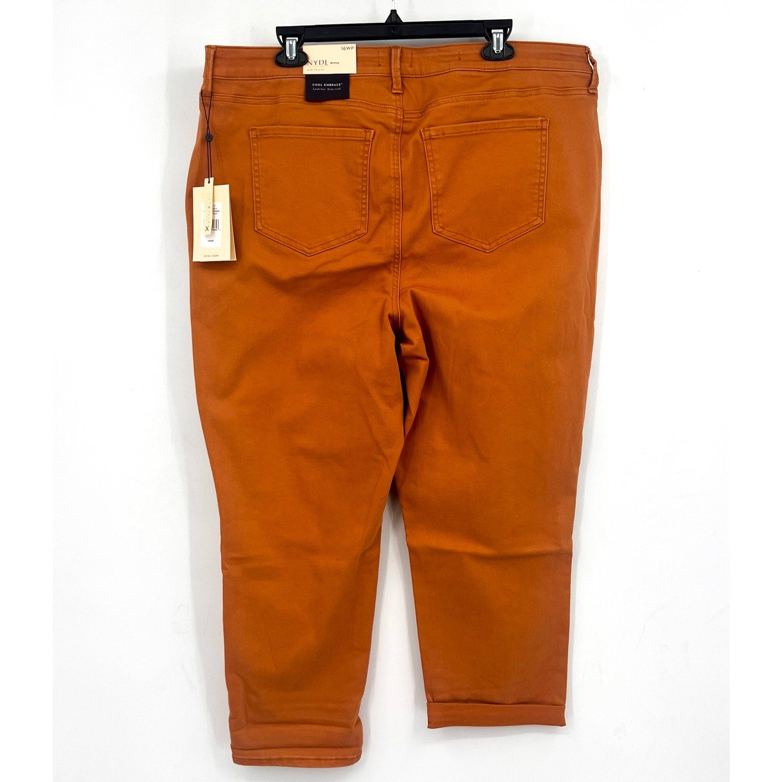 NYDJ Womens Margot Girlfriend Jeans Size 16W PETITE Rust Brown Straight Leg NWT