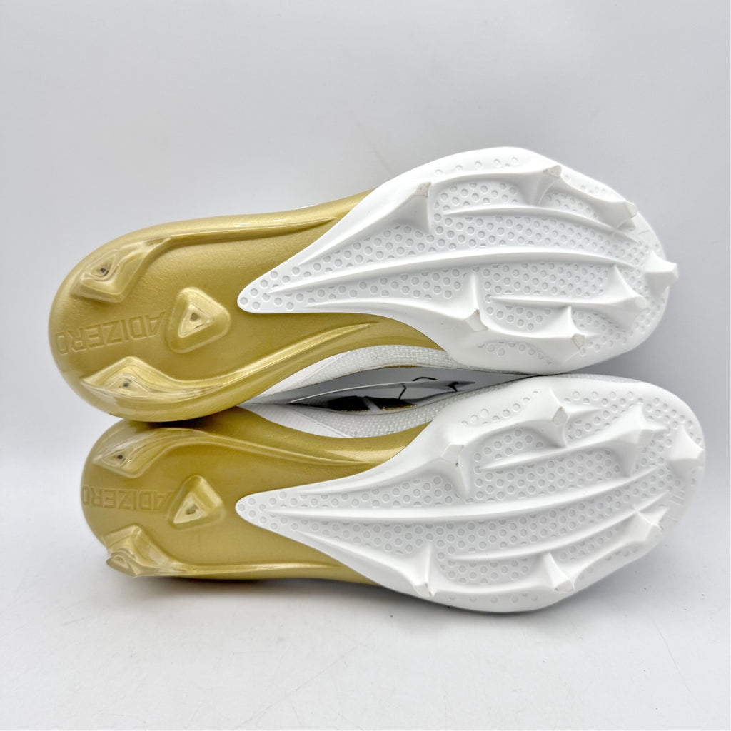 Adidas Mens Adizero Electric Football Cleats Size 9 White Gold IE4381 NWOB
