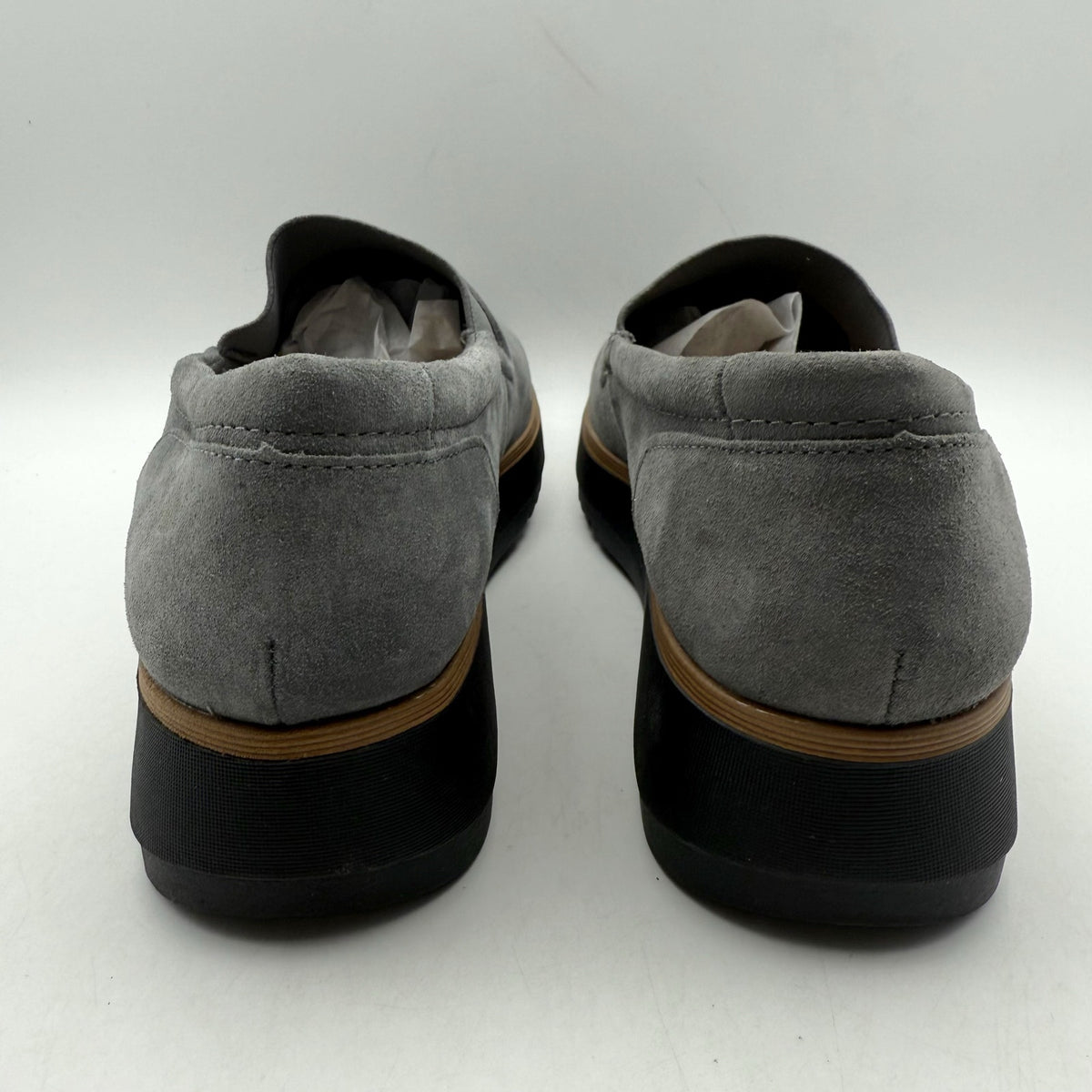 Clarks Womens Zylah Sky Platform Loafers Size 11 M EU 42.5 Grey Suede NWOB