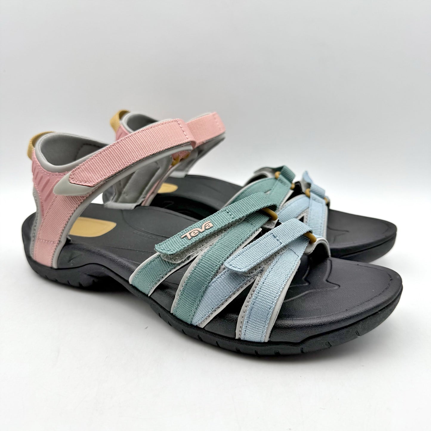 Teva Womens Tirra Leather Sandal US 8.5 EU 39.5 Black Multicolor Adjustable NIB